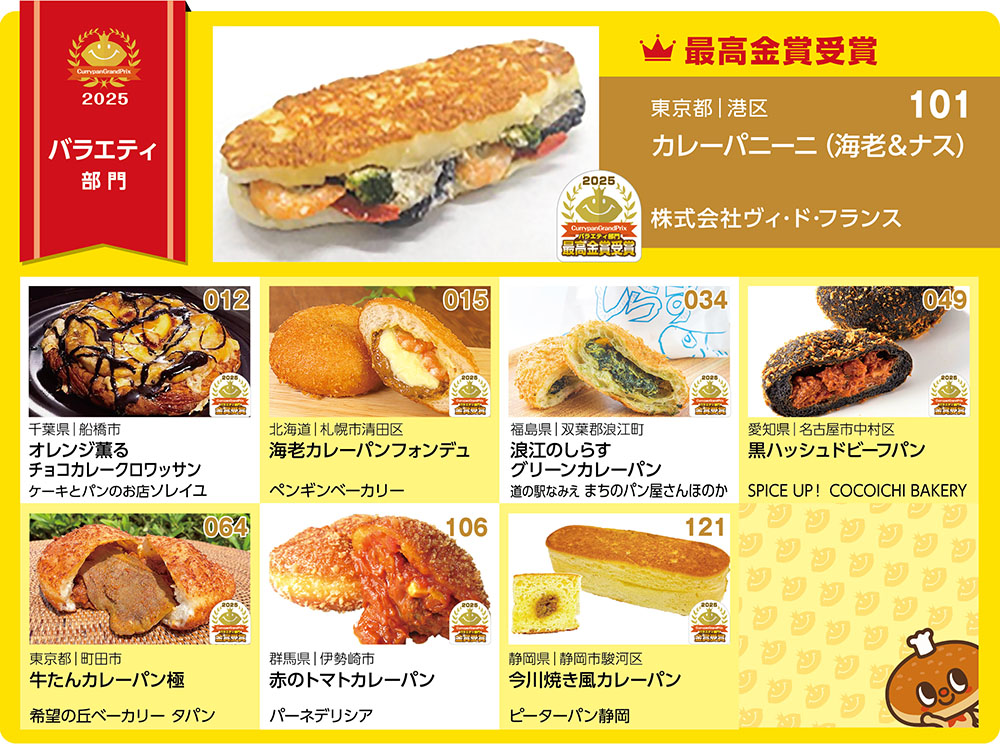 日本カレーパン協会】カレーパングランプリ2025結果発表